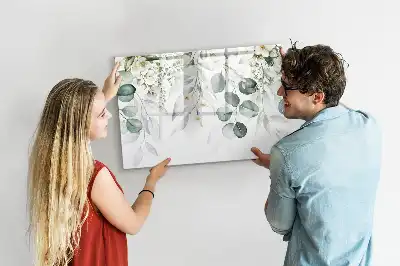 Quadro magnético para escrita com estampa de plantas da natureza