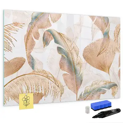 Quadro magnético para desenhar com estampa de folhas