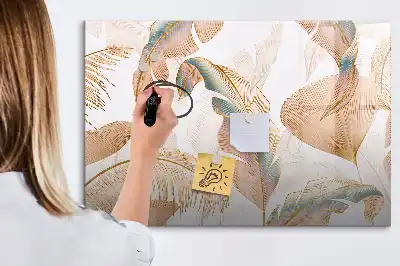Quadro magnético para desenhar com estampa de folhas