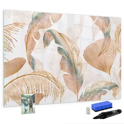 Quadro magnético para desenhar com estampa de folhas