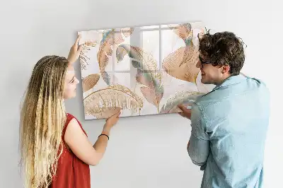 Quadro magnético para desenhar com estampa de folhas