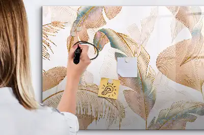 Quadro magnético para desenhar com estampa de folhas
