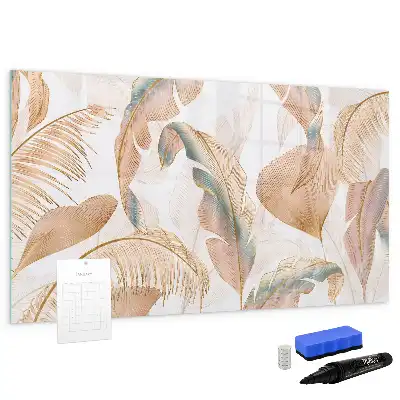 Quadro magnético para desenhar com estampa de folhas