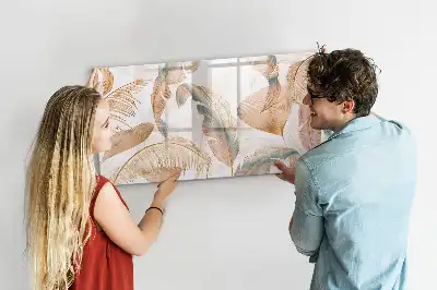 Quadro magnético para desenhar com estampa de folhas