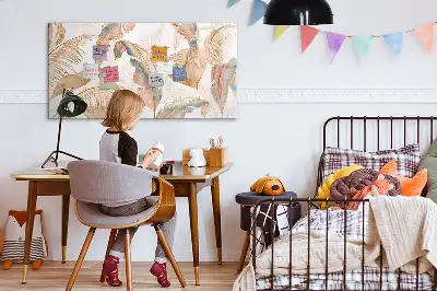 Quadro magnético para desenhar com estampa de folhas