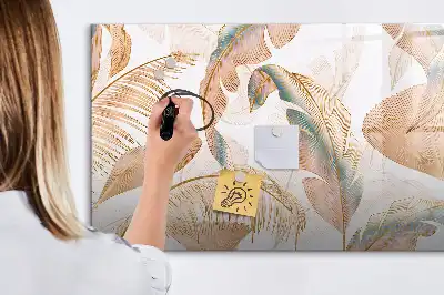 Quadro magnético para desenhar com estampa de folhas