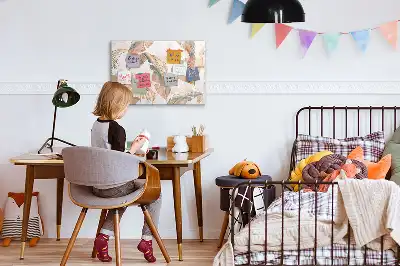 Quadro magnético para desenhar com estampa de folhas
