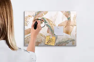 Quadro magnético para desenhar com estampa de folhas