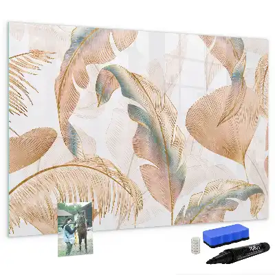 Quadro magnético para desenhar com estampa de folhas