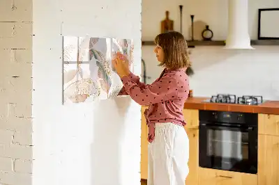 Quadro magnético para desenhar com estampa de folhas