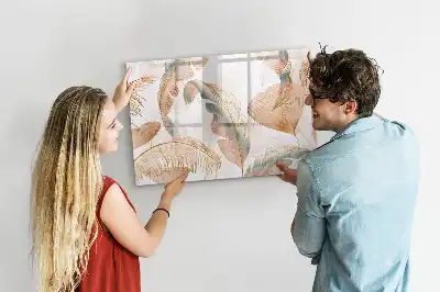 Quadro magnético para desenhar com estampa de folhas