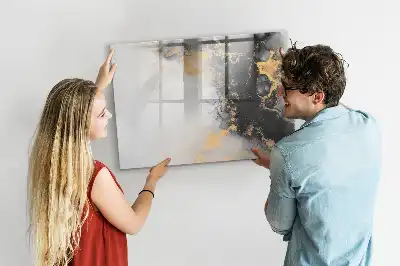 Quadro magnético para escrita na cor mármore