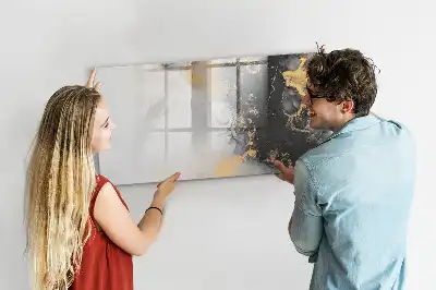 Quadro magnético para escrita na cor mármore