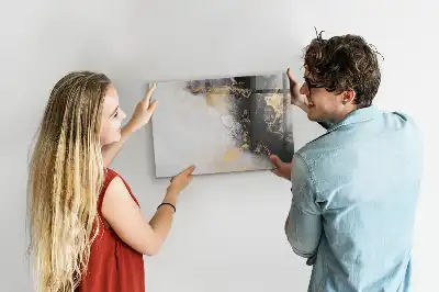 Quadro magnético para escrita na cor mármore
