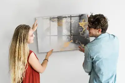 Quadro magnético para escrita na cor mármore