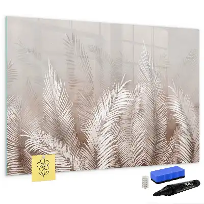 Quadro magnético para escrita com estampa de folhas exóticas