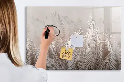 Quadro magnético para escrita com estampa de folhas exóticas