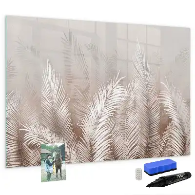 Quadro magnético para escrita com estampa de folhas exóticas