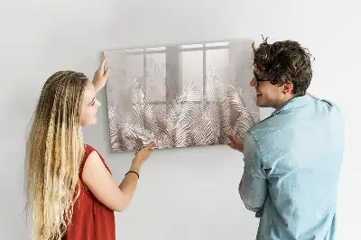 Quadro magnético para escrita com estampa de folhas exóticas