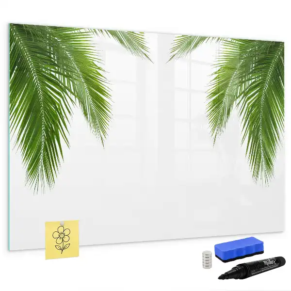 Quadro magnético para desenho com estampa de folhas de palmeira