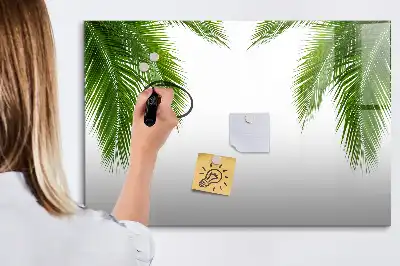 Quadro magnético para desenho com estampa de folhas de palmeira
