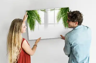 Quadro magnético para desenho com estampa de folhas de palmeira