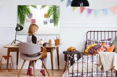 Quadro magnético para desenho com estampa de folhas de palmeira