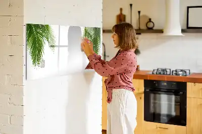 Quadro magnético para desenho com estampa de folhas de palmeira