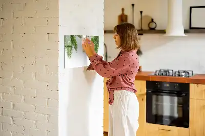 Quadro magnético para desenho com estampa de folhas de palmeira