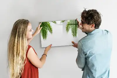 Quadro magnético para desenho com estampa de folhas de palmeira