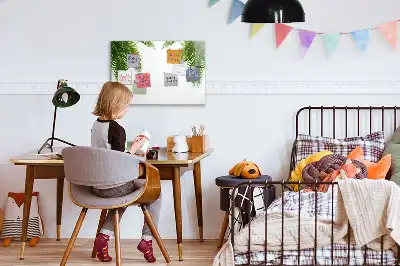 Quadro magnético para desenho com estampa de folhas de palmeira