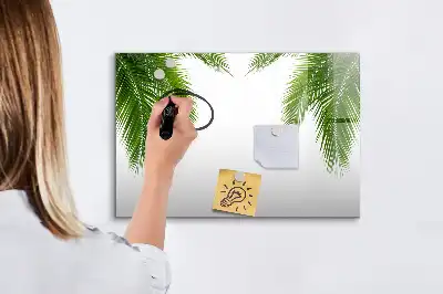 Quadro magnético para desenho com estampa de folhas de palmeira