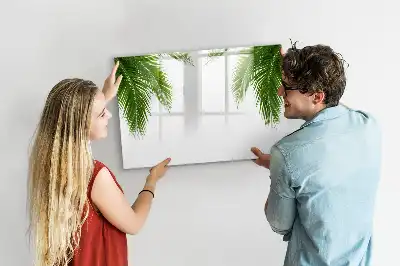 Quadro magnético para desenho com estampa de folhas de palmeira