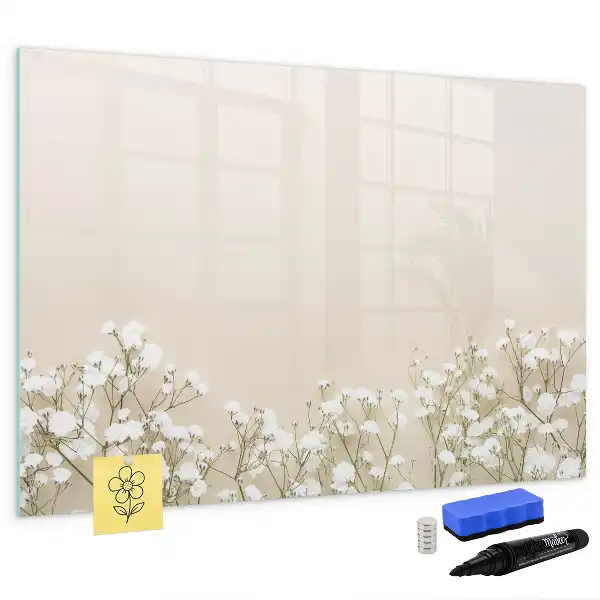 Quadro magnético para escrever estampa de flores em flor