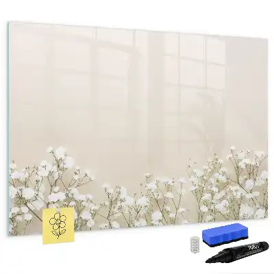 Quadro magnético para escrever estampa de flores em flor