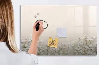 Quadro magnético para escrever estampa de flores em flor