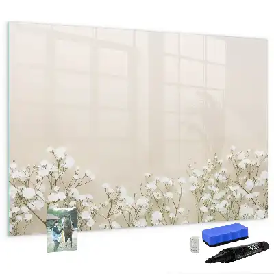 Quadro magnético para escrever estampa de flores em flor