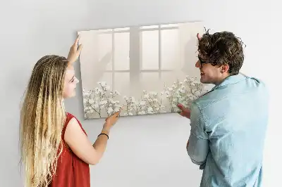 Quadro magnético para escrever estampa de flores em flor