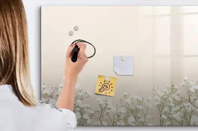 Quadro magnético para escrever estampa de flores em flor