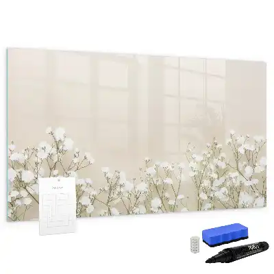 Quadro magnético para escrever estampa de flores em flor