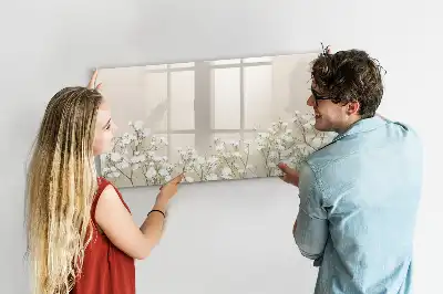 Quadro magnético para escrever estampa de flores em flor