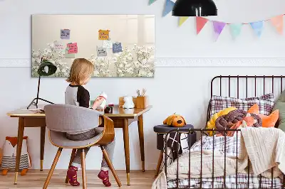 Quadro magnético para escrever estampa de flores em flor