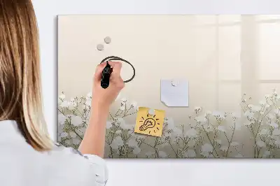 Quadro magnético para escrever estampa de flores em flor