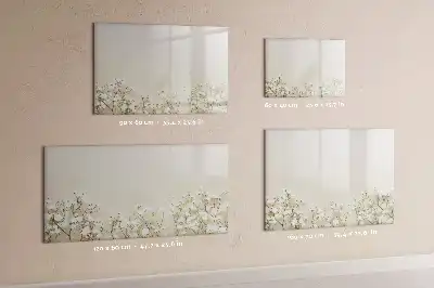 Quadro magnético para escrever estampa de flores em flor