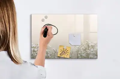 Quadro magnético para escrever estampa de flores em flor