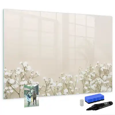 Quadro magnético para escrever estampa de flores em flor