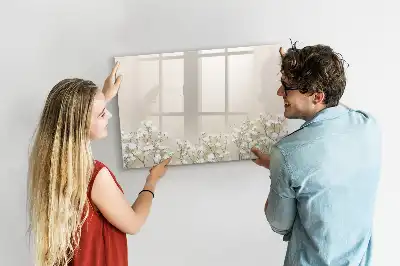 Quadro magnético para escrever estampa de flores em flor