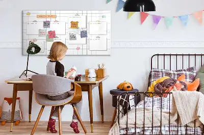Quadro magnético para escrever horário semanal