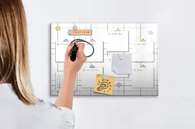 Quadro magnético para escrever horário semanal