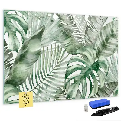 Quadro magnético para desenho estampa de folhas de plantas